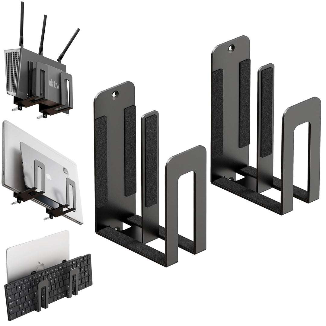 sciuU Laptop Wandhalterung - Dual Layer Universalhalter für 2 Geräte ≤38mm - Metall Wandregal für La