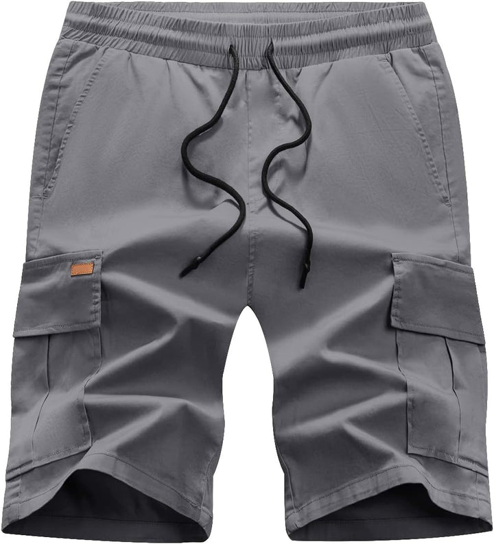 JMIERR Kurze Hosen Herren Baumwolle Cargo Shorts Herren Sommer Freizeithose mit Taschen S C Grau, S