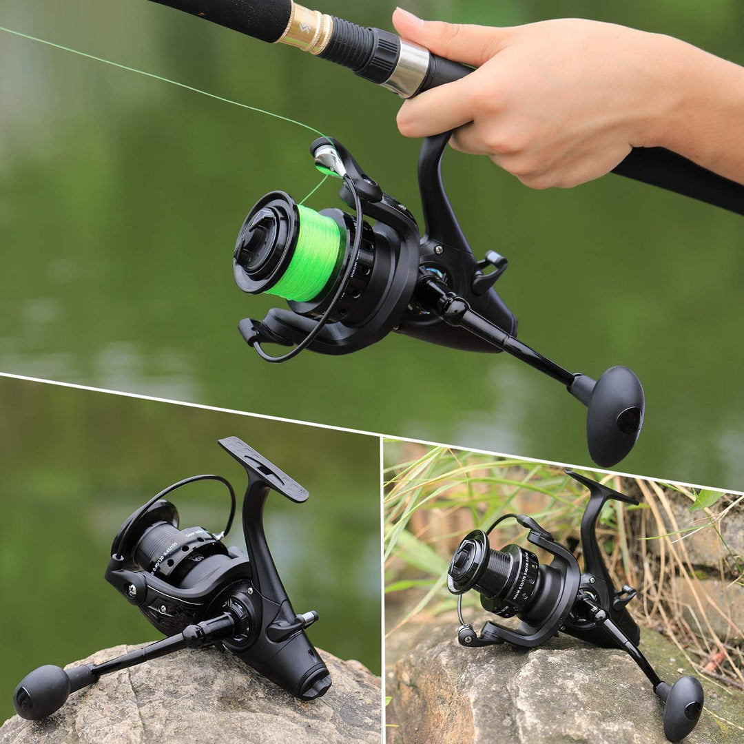 Sougayilang Karpfenrolle Ultra Smooth Powerful Spinning Angelrolle 28LBS Drag Power 12 + 1BB Metallk