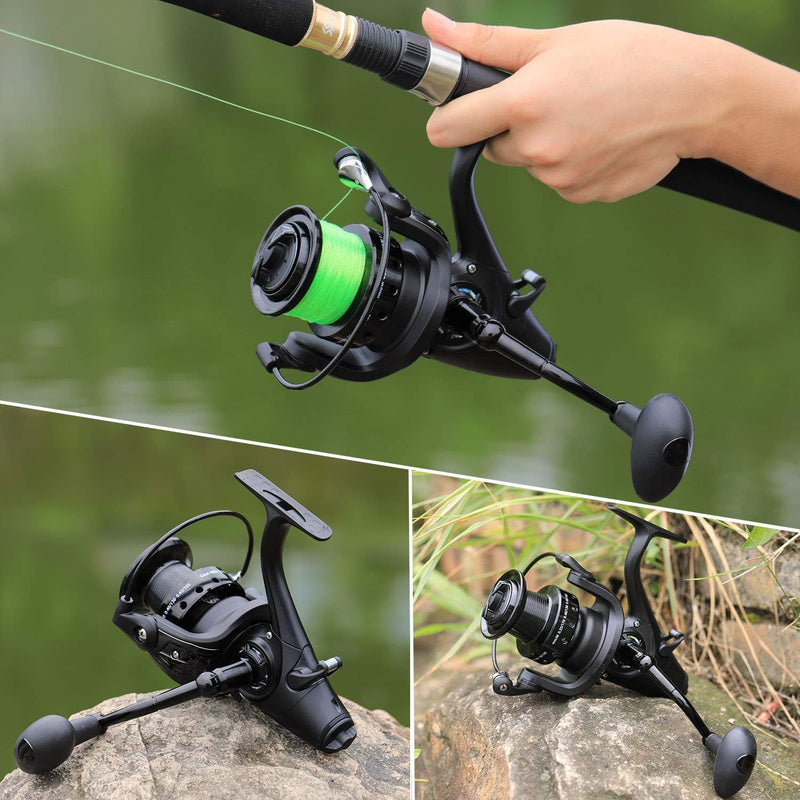 Sougayilang Karpfenrolle Ultra Smooth Powerful Spinning Angelrolle 28LBS Drag Power 12 + 1BB Metallk