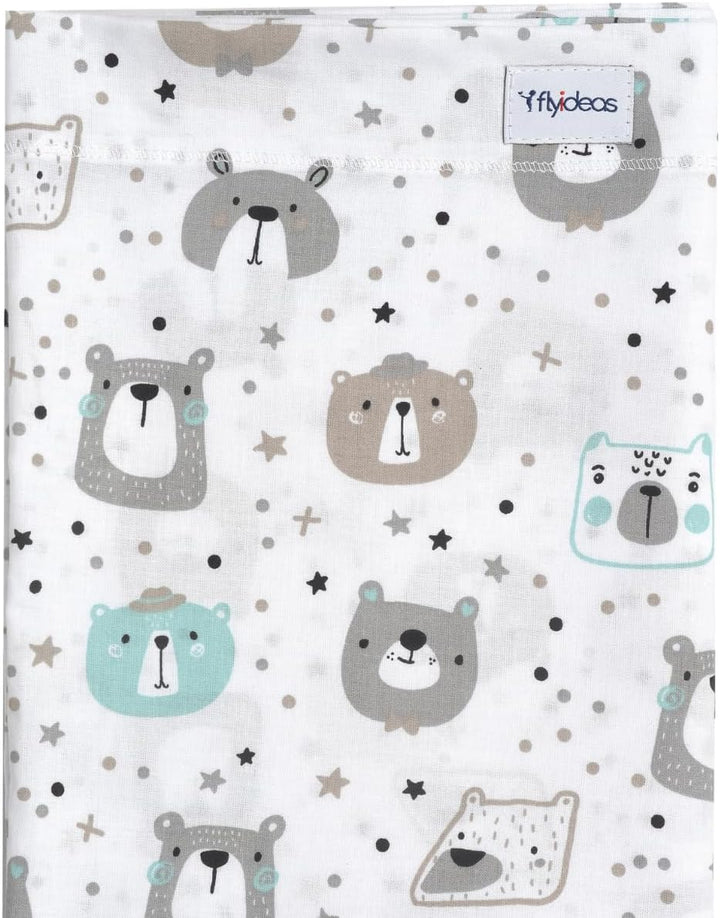 FlyIdeas Next2me Beistellbett Spannbettlaken 4 Teile Komplett-Set 83x50 cm mit wasserdichte Matratze