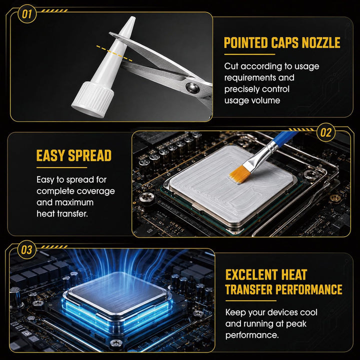 2×100ml WäRmeleitpaste CPU, Effiziente WäRmeleitung Und Ableitung