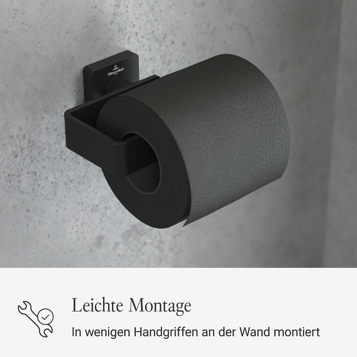 Villeroy &amp; Boch Elements - Striking Toilettenpapierhalter ohne Deckel, Klopapierhalter für Wandmonta