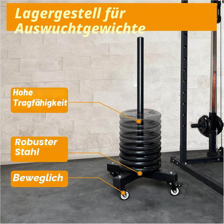 Verbessertes bewegliches olympisches Hantelscheibengestell mit Rad für 5,1 cm Stossstangenplatten, G