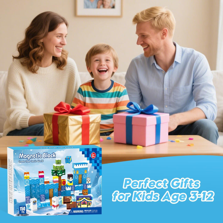 Magnetische Bausteine, Magnetbausteine 150 PCS für 3+ Jahre Alt, Magnetic Blocks Spielzeug-Sets für