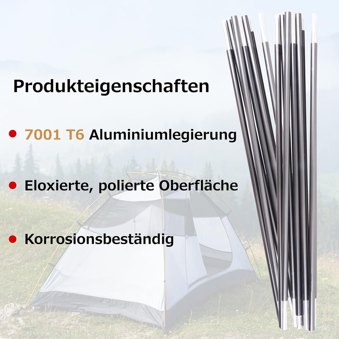 Azarxis Zeltstange Reparatur Set, Alu Teleskopstangen, Ersatzgestänge Einstellbar Zubehör für Zelt C