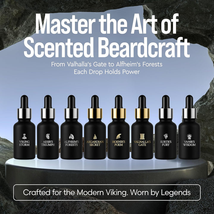 The Beard Struggle Bartöl Probierpaket 8-in-1 – Premium Bartöl Duft Set für Männer – Set mit 8 Probe
