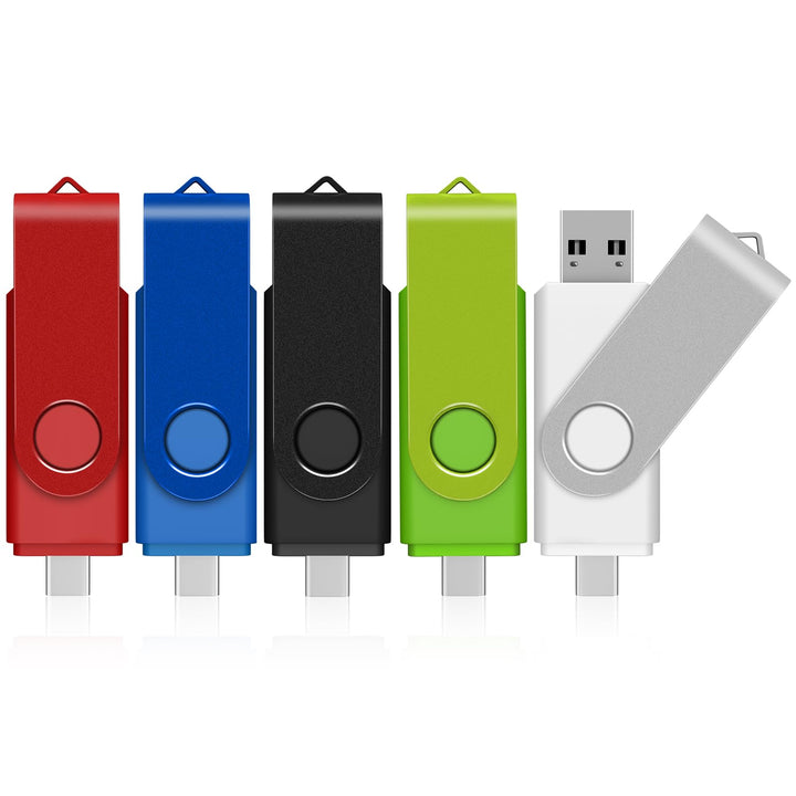 TEWENE USB C Stick 4GB 5er-Pack, USB 2.0 Speicherstick Flash Drive 4GB 5pcs-bunt, 4GB 5pcs-bunt