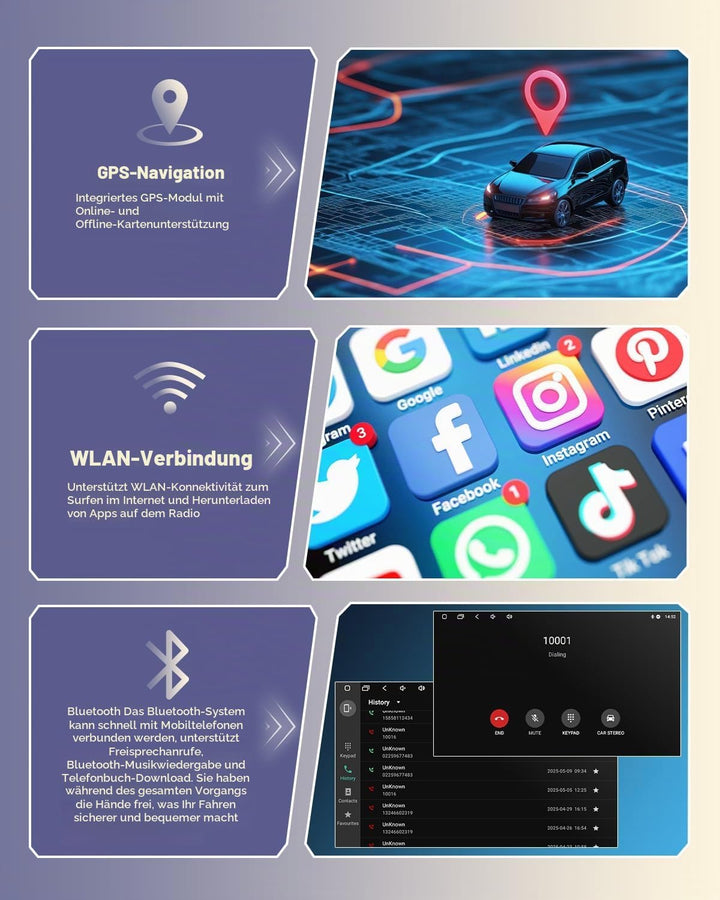 Autoradio für Audi A4 B6 S4 RS4 (2001-2008) / Seat Exeo (2008–2013) mit 7 Zoll Bildschirm Wireless C