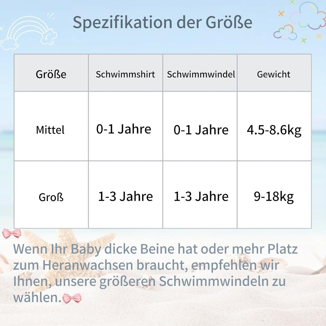 ALVABABY Schwimmwindel Baby-Mädchen-Badeanzug Badeanzug mit kurzen Ärmeln für Baby wiederverwendbare