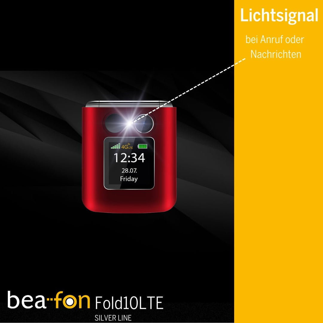 Beafon, Fold10 LTE, Klapphandy, SOS Notruftaste, XL Farbinnendisplay2,2 (5,58cm), XL Farbaussendispa