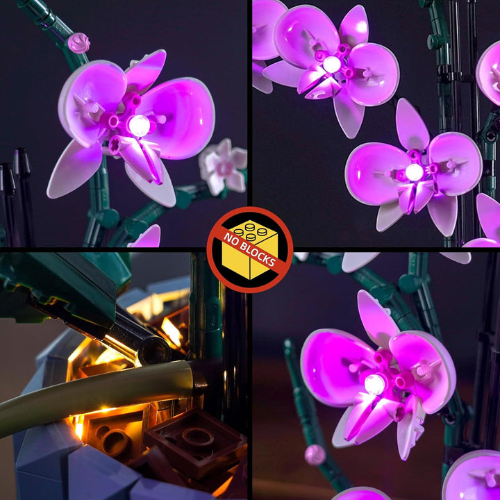 Led Licht Set Kompatibel mit Lego Orchidee (Nur Lichter, kein Baustein), Licht-Kit Compatible with L