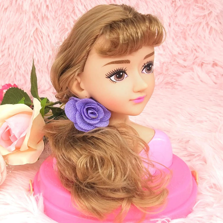 1 Set Puppenkopf für Haarstyling und Make-up, Stylingkopf, Puppe für Mädchen, farbenfrohes, realisti