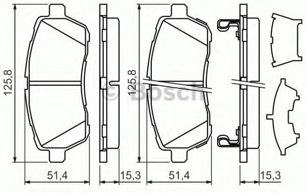 Bosch BP1211 Bremsbeläge - Vorderachse - ECE-R90 Zertifizierung - vier Bremsbeläge pro Set