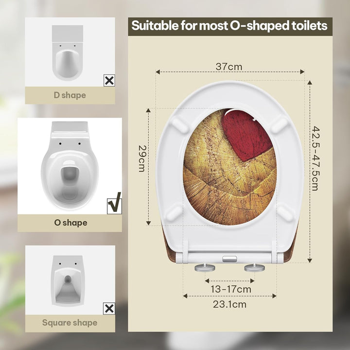 eSituro Toilettendeckel, WC Sitz mit Absenkautomatik, Klodeckel mit Schnellverschluss, 360° verstell