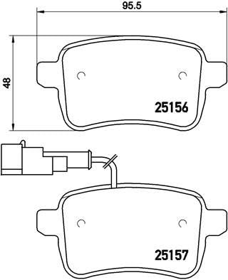 Brembo P23133 Hintere Bremsbeläge, Anzahl 4