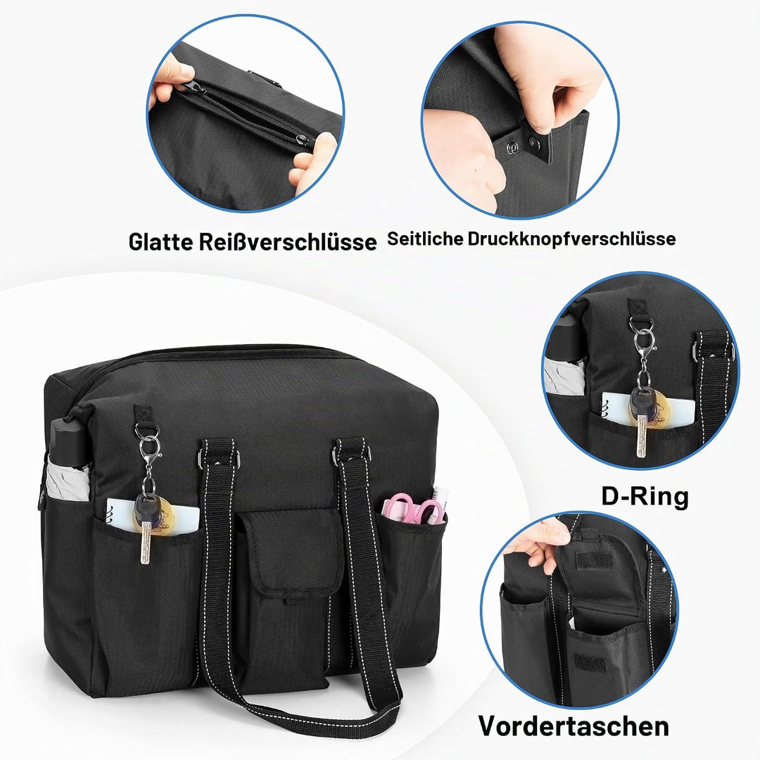 Damero Lehrer Schultertasche, Laptop Handtasche Damen mit mehreren Fächern, Lehrerbedarf Tasche Akte