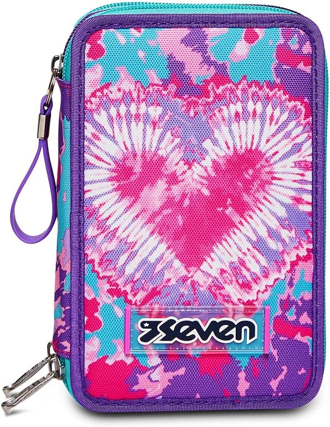 Seven Federmäppchen, Mäppchen, Mehrfarbig, Federtasche für Schreibwaren, Etui komplett mit Bleistift