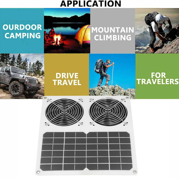 Solarbetriebener Ventilator, Abluftventilator des Sonnenkollektors 100W, 12-Zoll-Solar-Doppelventila