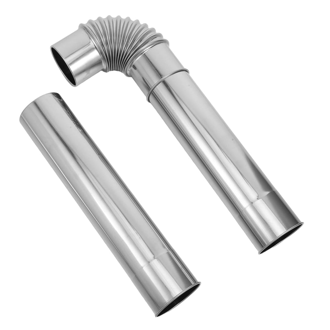 WOONEKY 3pcs Ofenrohr Satz 60cm mit 90° Bogen Auspuffbogen Winkel Rohr Kaminrohr Edelstahlrohr FüR Z