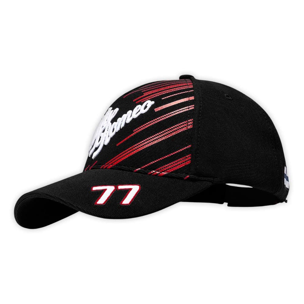 Alfa Romeo Racing F1 2022 Valtteri Bottas Driver Baseball gebogene Krempe – Schwarz/Rot – Unisex