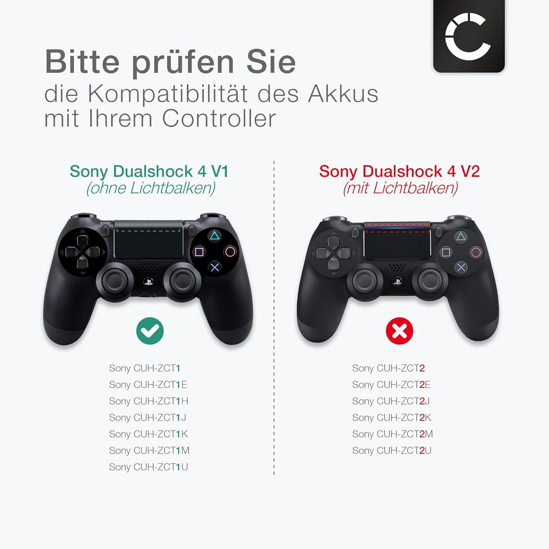 CELLONIC Akku kompatibel mit Sony Playstation 4 Dualshock 4 Wireless Controller (Version 1) 3.6V - 3