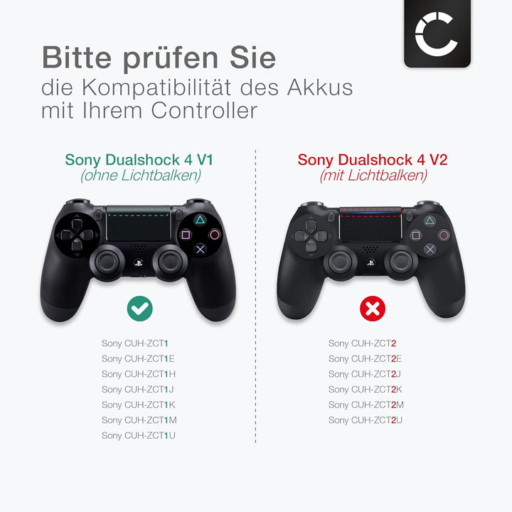 CELLONIC Akku kompatibel mit Sony Playstation 4 Dualshock 4 Wireless Controller (Version 1) 3.6V - 3
