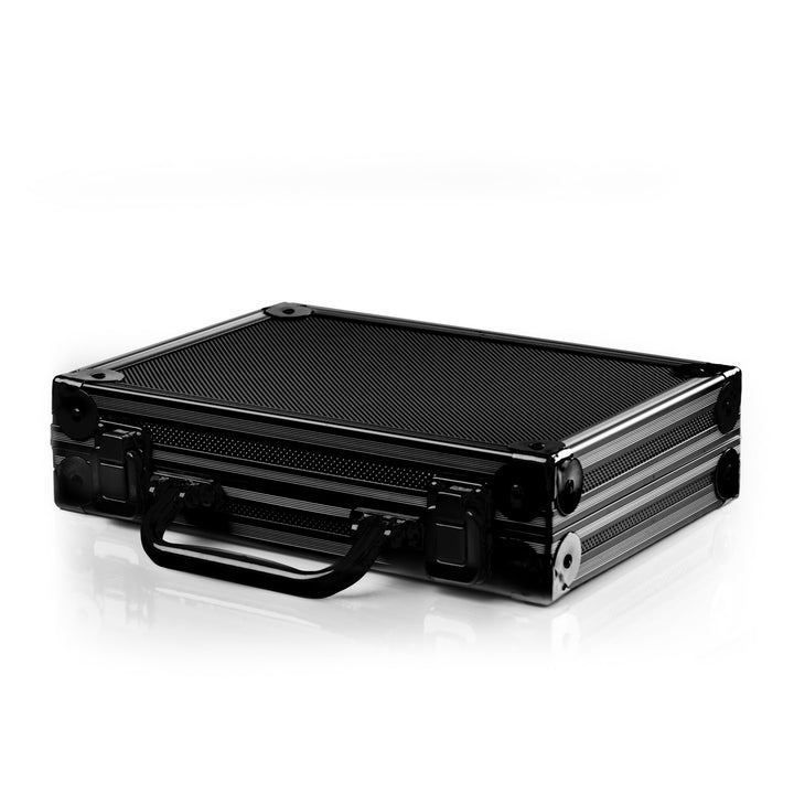 Dartkoffer Luxus in schwarz, schlagfest, Platz für 4 komplette Dartsets und Zubehör, Dartcase, Tasch