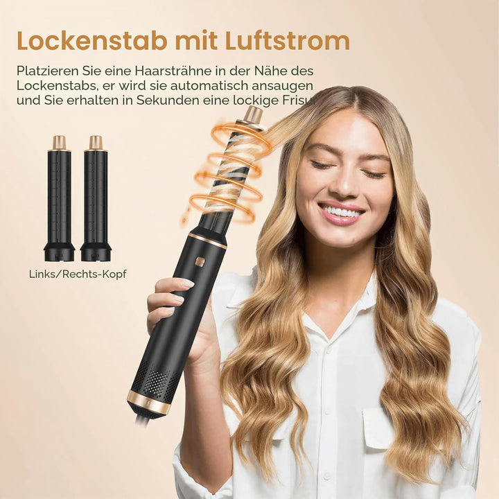 UKLISS Hairstyler 5 in 1 Haarstyler Pro Air Styler Set - 1000w Rundbürstenföhn zum Trocknen und Styl