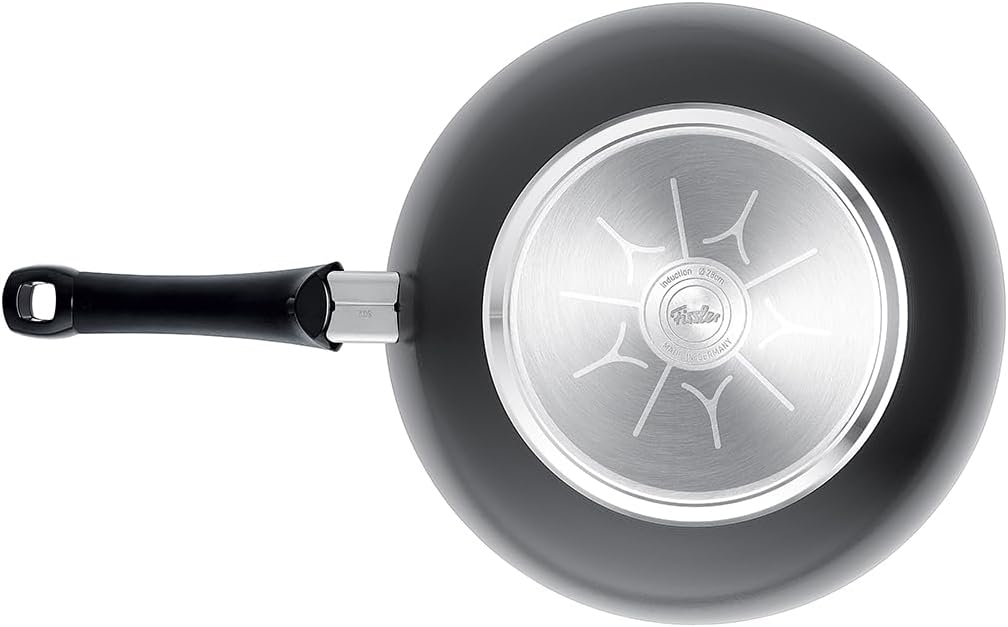 Fissler Ceratal Orbit Black/Aluminium-Wok (Ø 28 cm, 3,7 L) Keramik-Bratpfanne beschichtet antihaften
