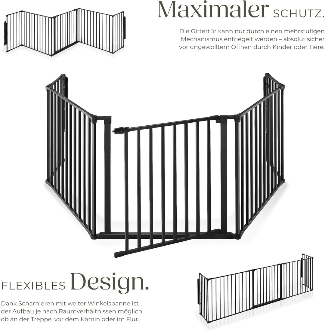 tectake Kaminschutzgitter Metall, Schutzgitter, Laufstall, Absperrgitter, Ofenschutzgitter, Hundegit