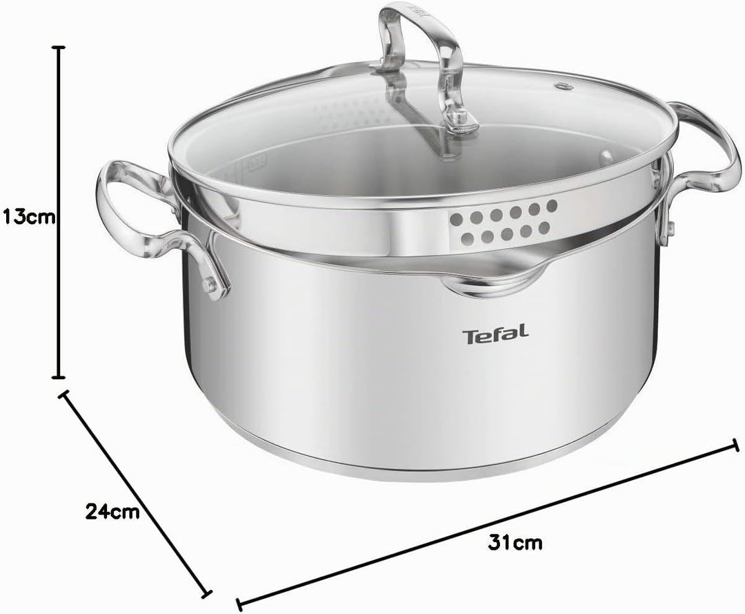Tefal DUETTO+ G7194455 saucepan Round Stainless steel Grösse: 20 cm, Grösse: 20 cm