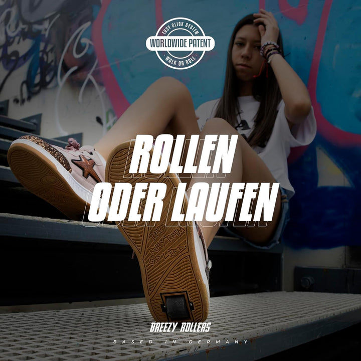 BREEZY ROLLERS Schuhe mit Rollen für Kinder I Rollschuhe-Sneaker Kids I Von Kinder Strassen-Schuhen