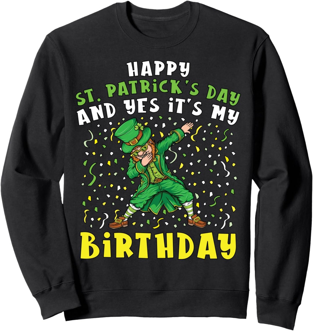 Dabbing Leprechaun Happy Saint Patrick's Day Boys Birthday Sweatshirt