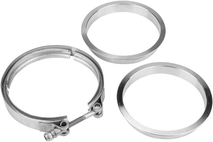 Bügelschelle Rohrschelle Flansch Turbo Auspuffschelle, Universal Auto 5"Edelstahl-Turbo Auspuff V Ba