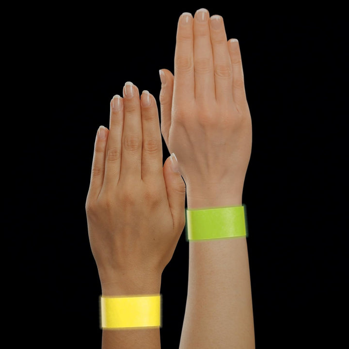 SIGEL EB219 Einlassbänder Super Soft, 2 x 60 Stück, Gelb und Grün fluoreszierend, Festival Armbänder