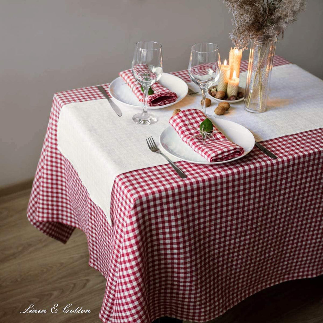 Linen &amp; Cotton Tischläufer Stoff Tischband Tischdeko Hygge 100% Leinen, Ecru Weiss (40 x 90 cm) Klei