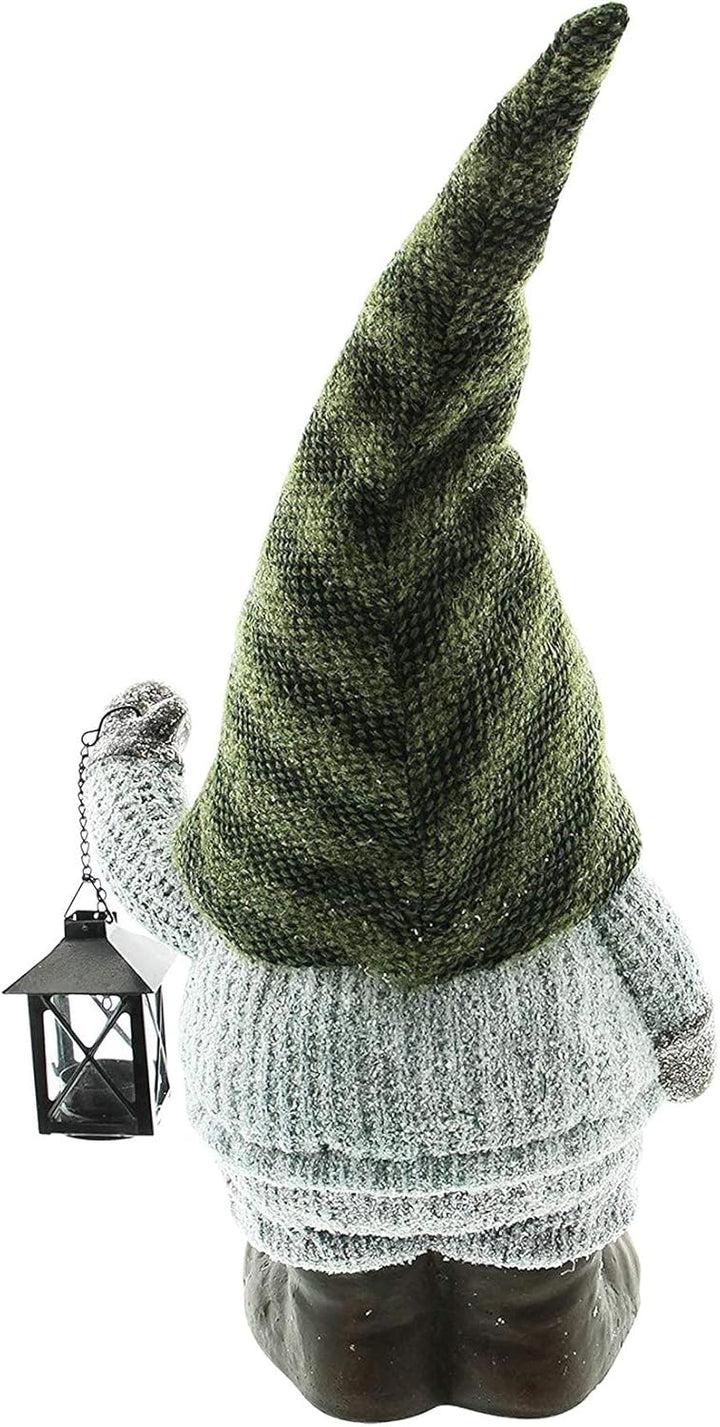 Dekoleidenschaft Wichtel gross, 56 cm hoch, aus Textil und Kunstfell, mit Laterne, Dekofigur, Teelic