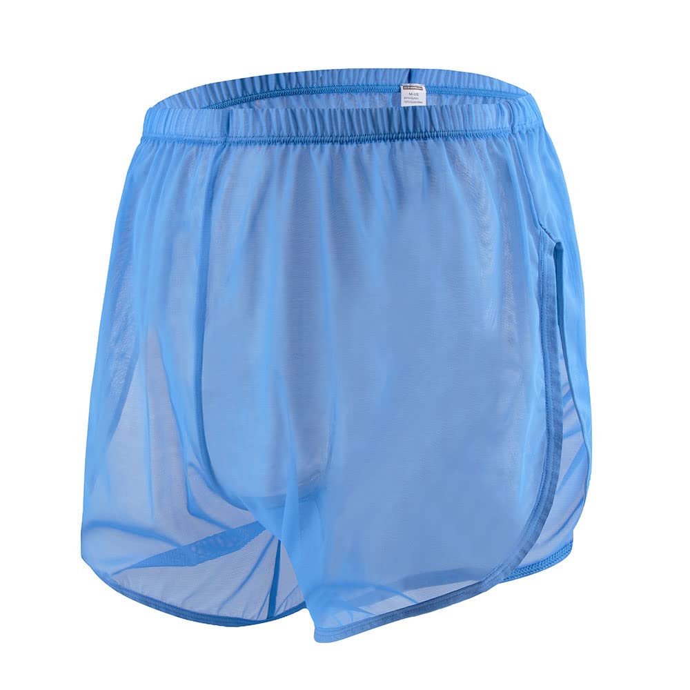 Herren Boxershorts Transparent Leicht Luftig Atmungsaktiv Bequem Geeignet für den Sommer Blau L, Bla