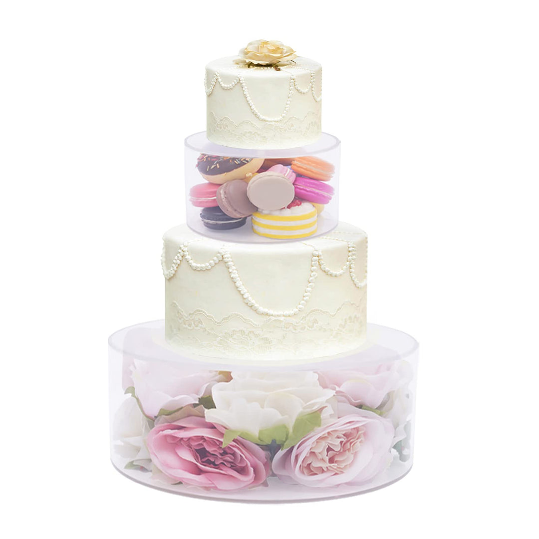 SABUIDDS 2 Stücke Tortenständer, Befüllbarer Acryl Klarer Kuchenständer, Cupcake Display Riser, Rund