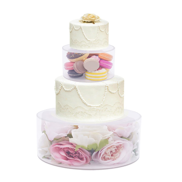 SABUIDDS 2 Stücke Tortenständer, Befüllbarer Acryl Klarer Kuchenständer, Cupcake Display Riser, Rund