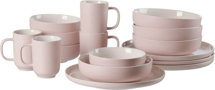Ritzenhoff & Breker Kombiservice Jasper, 16-teilig, Rosa, Steinzeug, Teller Schalen und Becher für 4
