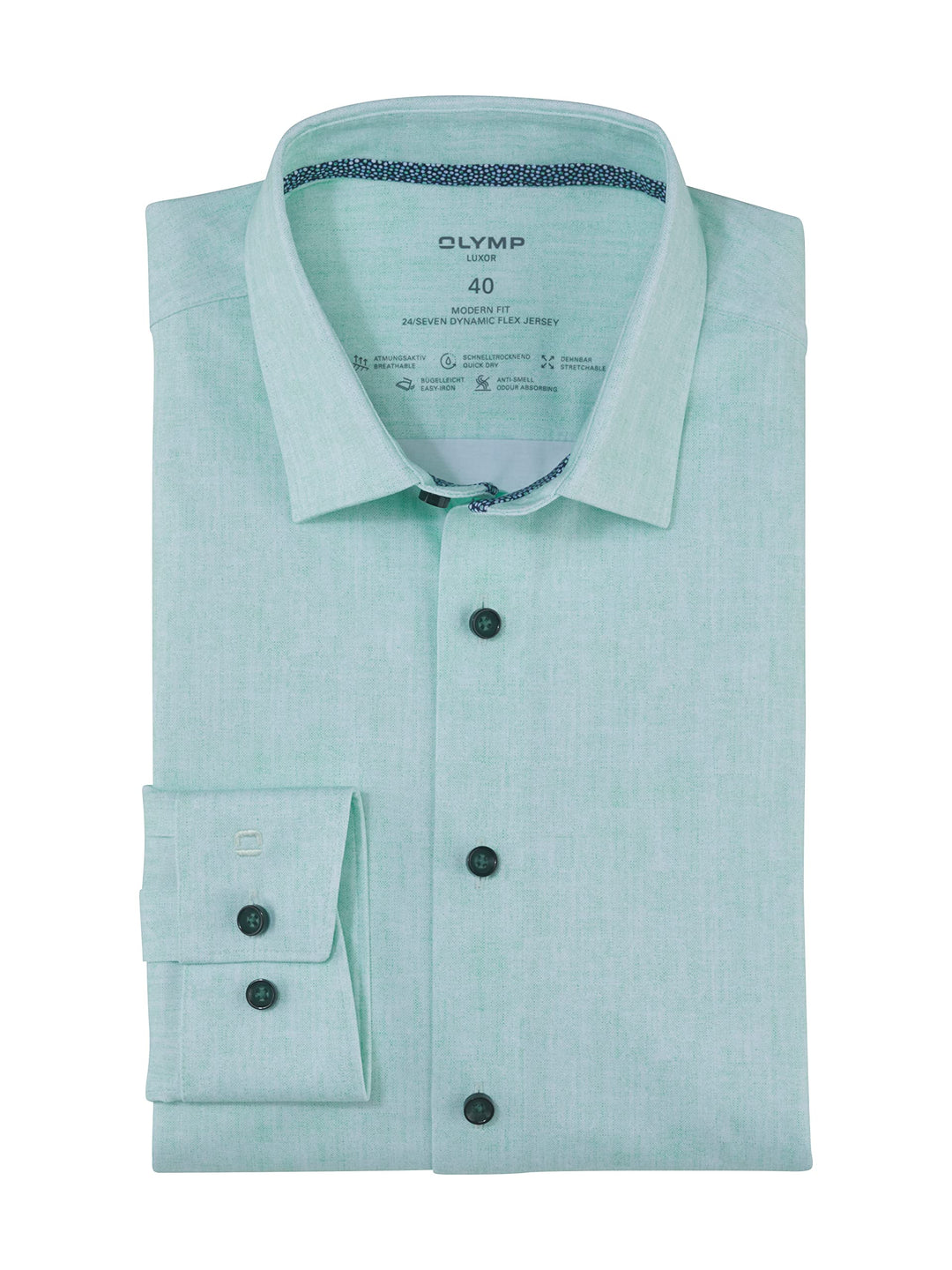 OLYMP Herren Businesshemd Langarm Luxor 24/Seven,modern fit,New Kent 37 Hellgrün 40, 37 Hellgrün 40
