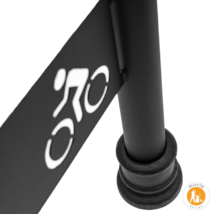 MORIA DESIGN Fahrradständer 110 x 36cm Fahrrad-Logo Bodenparker für 2 Fahrräder | stabiler Fahrradha