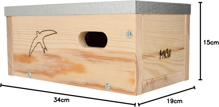 Mauersegler Typ EINFACH DIY MKW - Stabiler nisthaus für Wildvögel und Gartenvögel - Vogelhaus aus Na