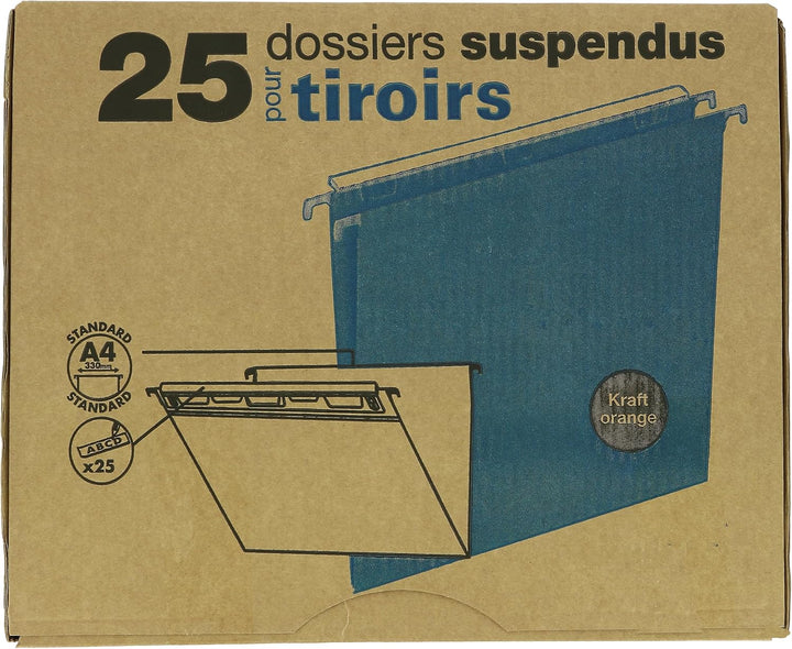 Elba - 400126767 Hängemappen für Schublade, Achsabstand 33, U-Boden 30 mm, Aussenformat 38 x 25, Ora