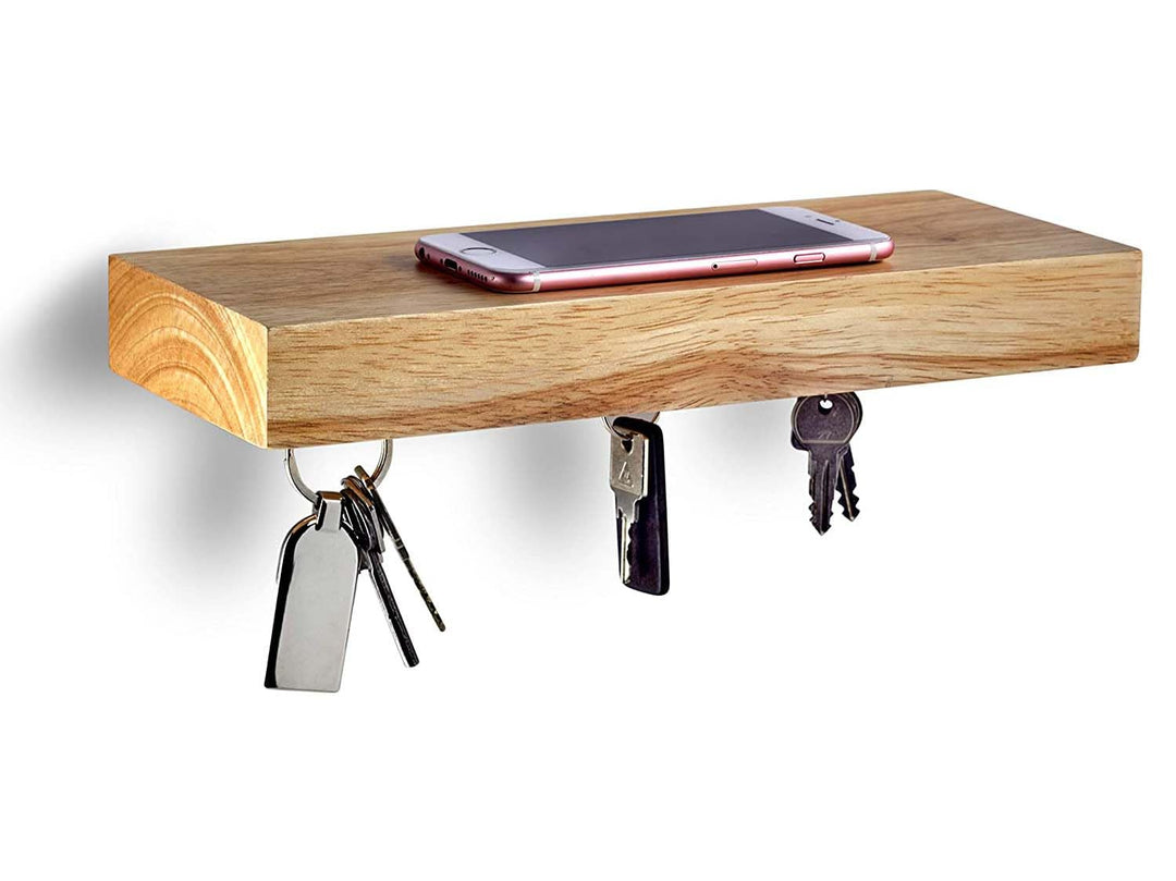 GGC Schlüsselbrett mit Ablage (Schlüsselhalter Magnetisch) I Wandregal für Flur I Moderne Deko aus E