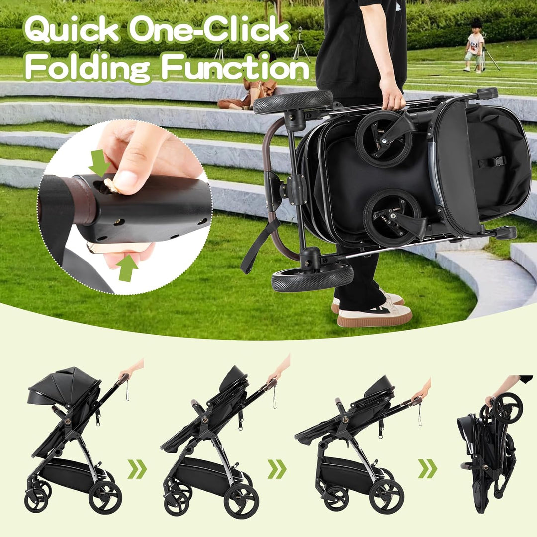 Kinderwagen 3 in 1, Stroller Set ist ein mit einer Hand faltbarer Aluminiumrahmen, Bergsteiger Kinde