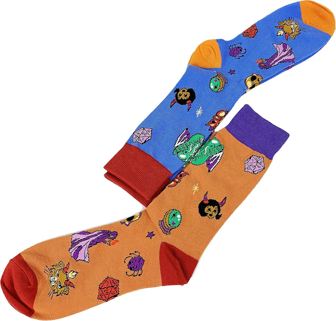 Fantasydice 2 Paar Cthulhu Eldritch lustige Socken für Männer dnd Geschenke Herren Socken Geschenke