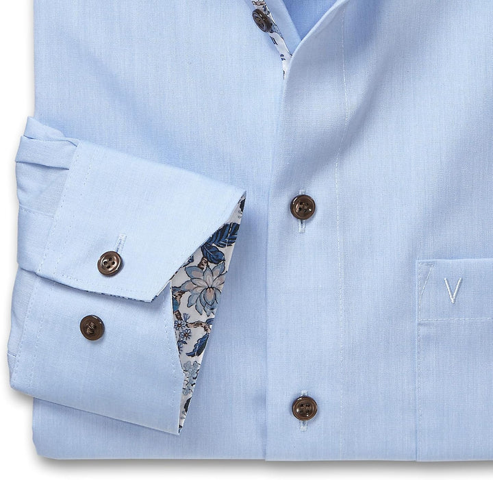 Marvelis Herren Businesshemd Langarm 720184,Einfarbig,Modern Fit,New Kent 40 Bleu 11, 40 Bleu 11
